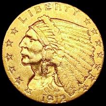 1912 $2.50 Gold Quarter Eagle CLOSELY UNCIRCULATED