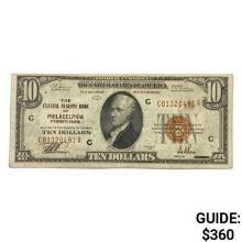 1929 C $10 US Bank of Philadelphia, PA Fed Res Not