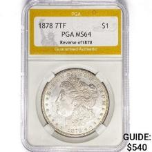 1878 7TF Morgan Silver Dollar PGA MS64