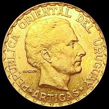 1930 Uruguay Gold 5 Pasos 0.251oz UNCIRCULATED