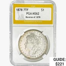 1878 7TF Rev 78 Morgan Silver Dollar PGA MS62