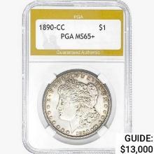 1890-CC Morgan Silver Dollar PGA MS65+