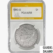 1893-O Morgan Silver Dollar PGA AU58