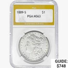 1889-S Morgan Silver Dollar PGA MS63