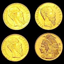 1865 Mexico Gold Maximiliano Tokens [4 Coins] UNCIRCULATED