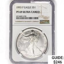 1993-P American Silver Eagle NGC PF69 UC