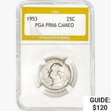 1953 Washington Silver Quarter PGA PR66 Cameo