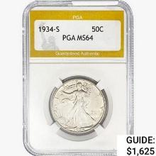 1934-S Walking Liberty Half Dollar PGA MS64