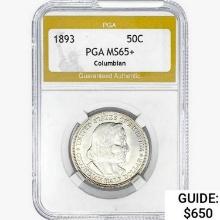 1893 Columbia Half Dollar PGA MS65+