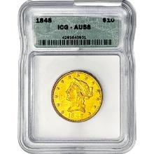1848 $10 Gold Eagle ICG AU58