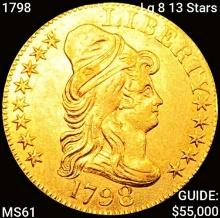 1798 Lg 8 13 Stars $5 Gold Half Eagle UNCIRCULATED