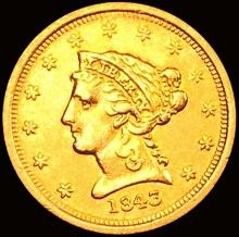 1843-O Crosslet 4 $2.50 Gold Quarter Eagle