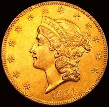 1854 Sm Date $20 Gold Double Eagle
