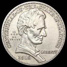 1918 Illinois Half Dollar CLOSELY UNCIRCULATED
