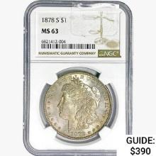 1878-S Morgan Silver Dollar NGC MS63