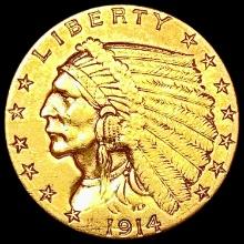 1914 $2.50 Gold Quarter Eagle CLOSELY UNCIRCULATED