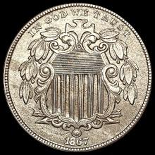 1867 No Rays Shield Nickel CLOSELY UNCIRCULATED