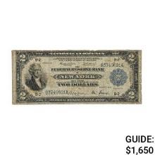 FR. 751 1918 $2 TWO DOLLARS BATTLESHIP FRBN FEDERAL RESERVE BANK NOTE NEW YORK, NY