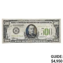 FR. 2201-Blgs 1934 $500 LGS LIGHT GREEN SEAL FRN FEDERAL RESERVE NOTE NEW YORK, NY EXTREMELY FINE