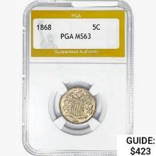 1868 Shield Nickel PGA MS63