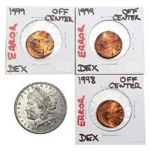 [4] 1878-1999 3 1C, 1 $1