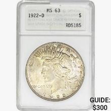 1922-D Silver Peace Dollar PNG MS63