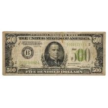 FR. 2201-Blgs 1934 $500 LGS LIGHT GREEN SEAL FRN FEDERAL RESERVE NOTE NEW YORK, NY VERY FINE