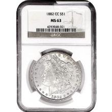 1882-CC Morgan Silver Dollar NGC MS63