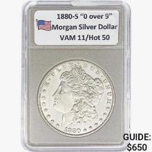 1880-S "0 over 9" Morgan Silver Dollar   VAM 11/Ho