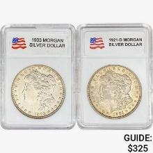 [2] 1903&1921 Morgan Silver Dollar