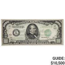 FR. 2212-L 1934-A $1,000 ONE THOUSAND DOLLARS FRN FEDERAL RESERVE NOTE SAN FRANCISCO, CA ABOUT UNCIR
