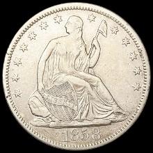 1858-S Seated Liberty Half Dollar CLOSELY UNCIRCULATED