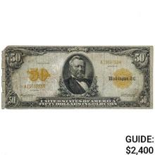 FR. 1199 1913 $50 FIFTY DOLLARS GRANT GOLD CERTIFICATE CURRENCY NOTE