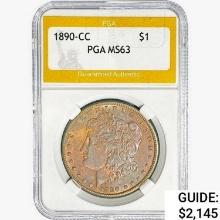 1890-CC Morgan Silver Dollar PGA MS63