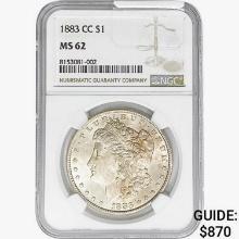 1883-CC Morgan Silver Dollar NGC MS62