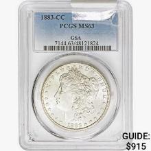 1883-CC Morgan Silver Dollar PCGS MS63