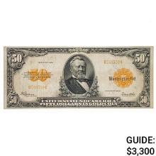 FR. 1200am 1922 $50 FIFTY DOLLARS MULE GRANT GOLD CERTIFICATE CURRENCY NOTE VERY FINE+ SCARCE