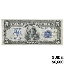 FR. 273 1899 $5 FIVE DOLLARS CHIEF SILVER CERTIFICATE CURRENCY NOTE ABOUT UNCIRCULATED