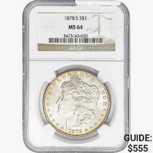 1878-S Morgan Silver Dollar NGC MS64