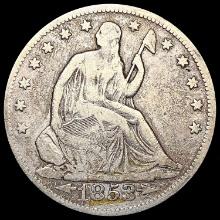 1853 Arws & Rays Seated Liberty Half Dollar NICELY CIRCULATED