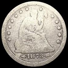 1873-S Arrows Seated Liberty Quarter NICELY CIRCULATED