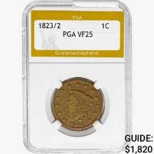 1823/2 Coronet Head Large Cent PGA VF25