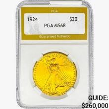 1924 $20 Gold Double Eagle PGA MS68