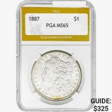 1887 Morgan Silver Dollar PGA MS65