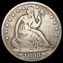 1853 Arrows, Rays Seated Liberty Half Dollar NICELY CIRCULATED