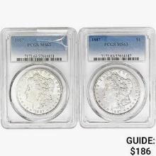 [2] 1887 Morgan Silver Dollar PCGS MS63