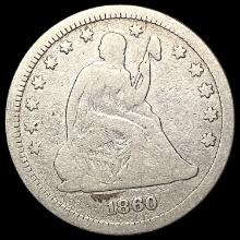 1860 Seated Liberty Quarter NICELY CIRCULATED