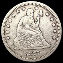 1877-CC Seated Liberty Quarter LIGHTLY CIRCULATED