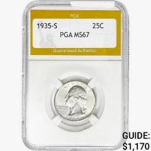 1935-S Washington Silver Quarter PGA MS67