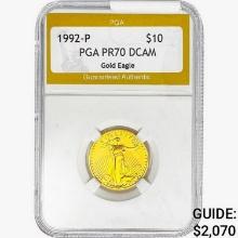 1992-P 1/4oz $10 AGE PGA PR70 DCAM